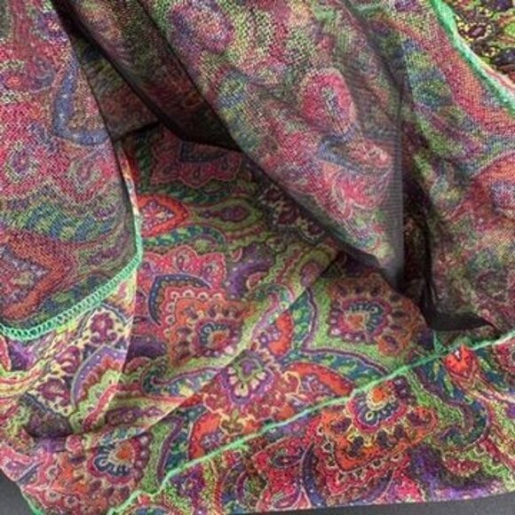 IRE Usa Sheer Multicolored Paisley Sleeveless Top Size Small Psychedelic - Picture 5 of 7